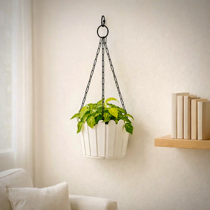 PrismSling Statement 8 Inch White Hanging Planters