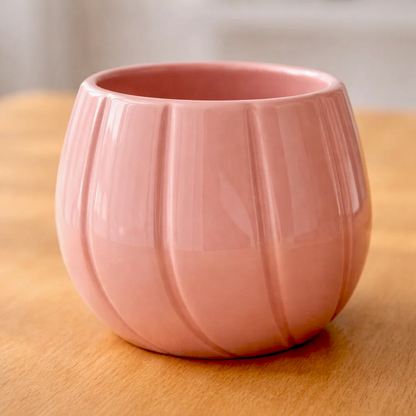 The Quiet Crescent Ceramic Indoor Flower Pot - Peach