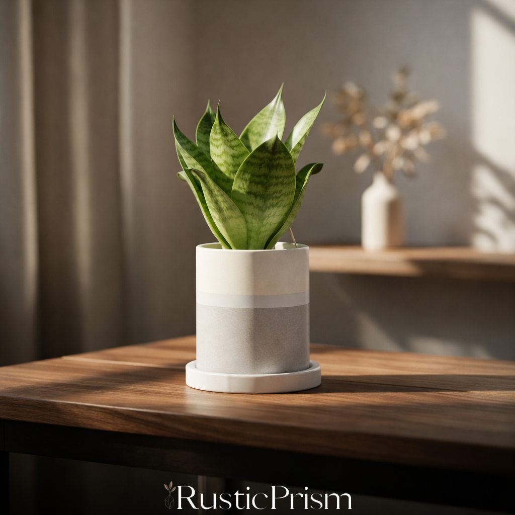 The Soft Ritual White Round Ceramic Planter With Plate