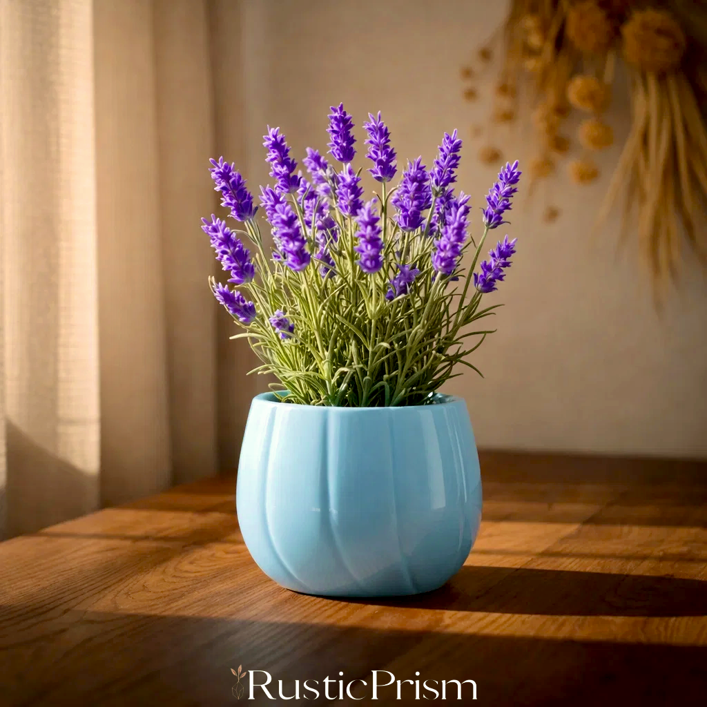 The Quiet Crescent Ceramic Indoor Flower Pot - Blue