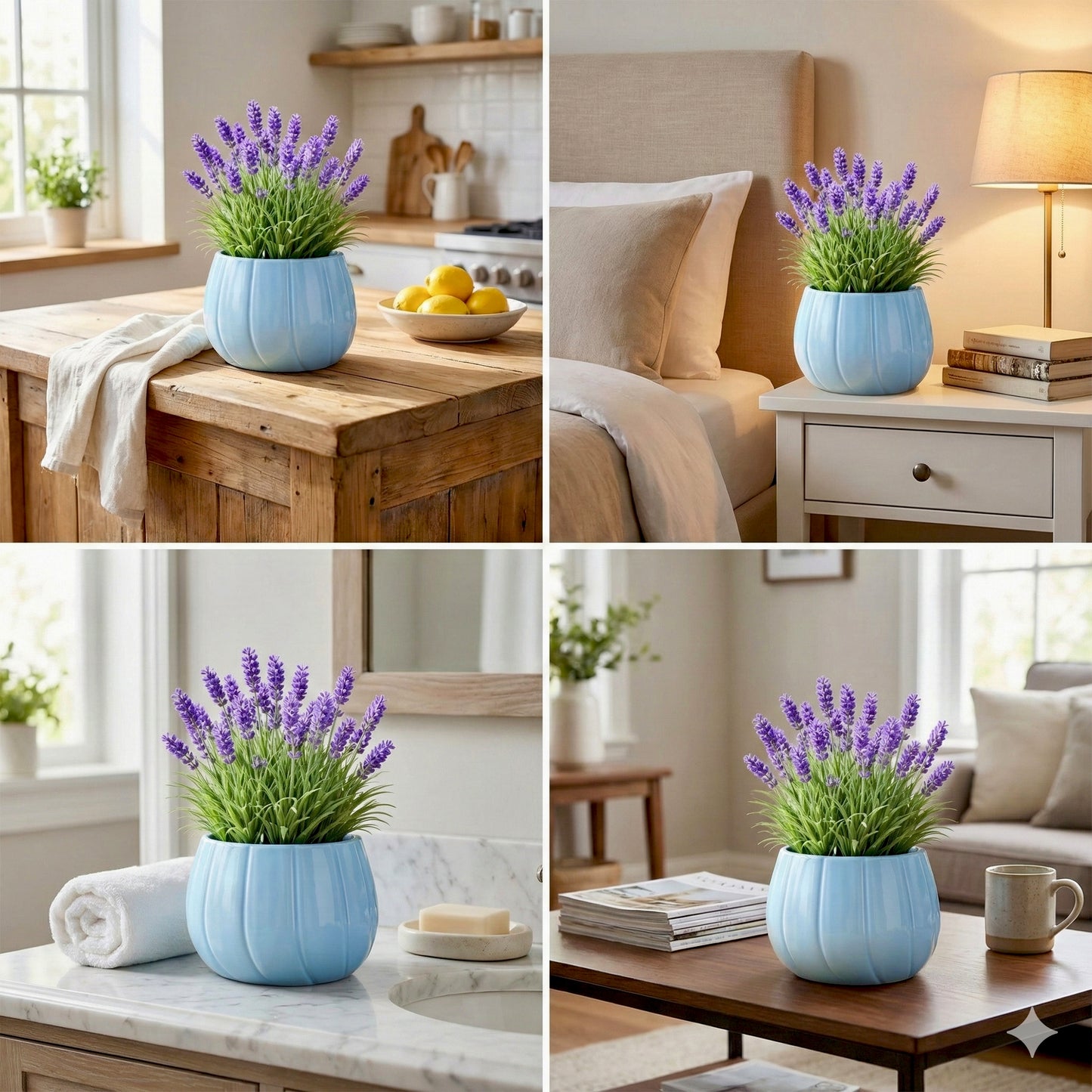 The Quiet Crescent Ceramic Indoor Flower Pot - Blue