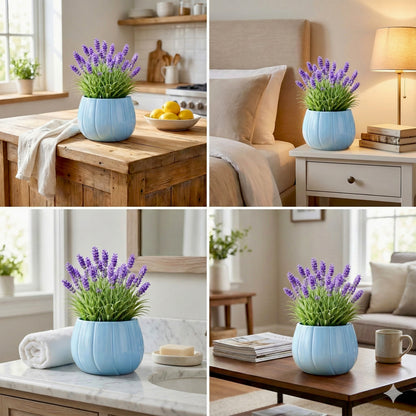 The Quiet Crescent Ceramic Indoor Flower Pot - Blue